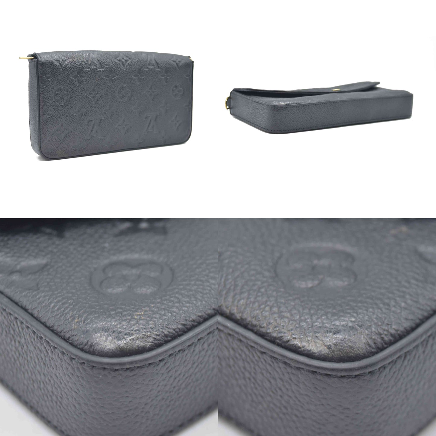 $1720 Louis Vuitton LV Monogram Pochette Félicie Black RFID