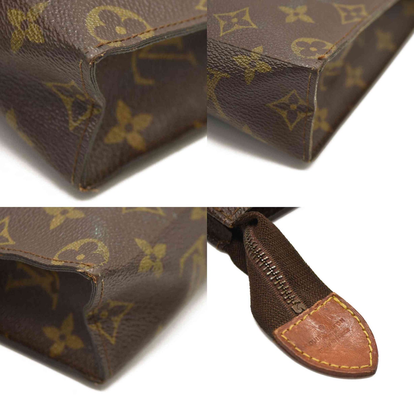 Louis Vuitton  Monogram Toiletry Pouch 26 843 Brown Interior