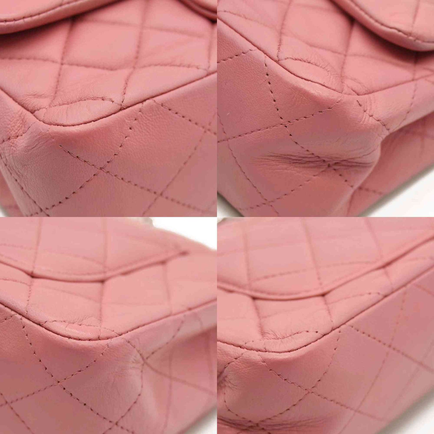 Chanel  Lambskin Quilted Mini Rectangular Flap Pink 18*