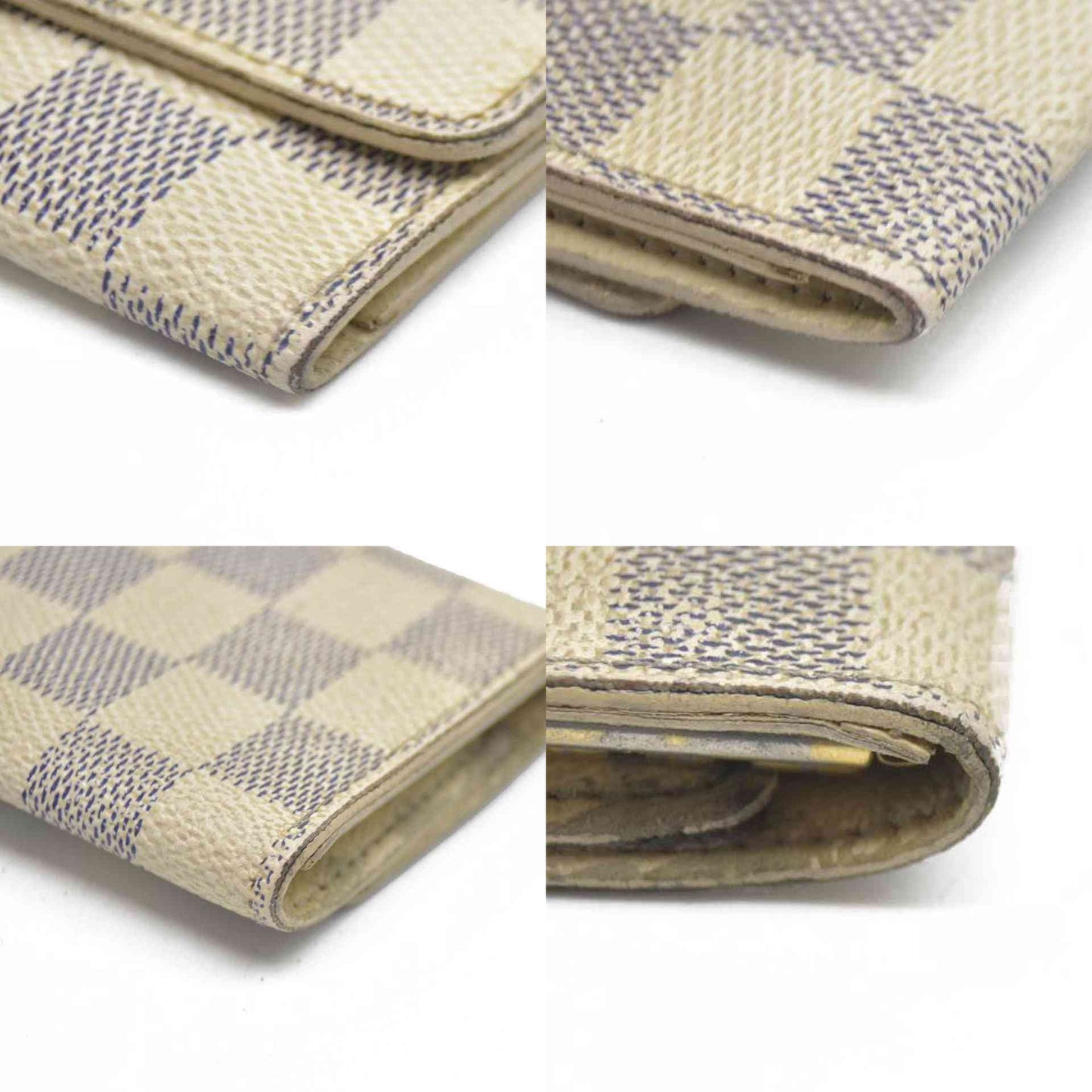 AUCTION $345 Louis Vuitton Damier Azur Multicles 6 Ring Key Case White CT3028