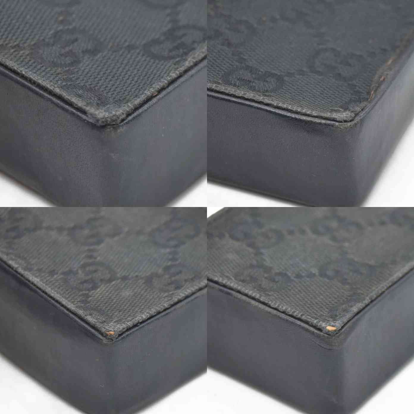 $550 Gucci Black GG Canvas Cigarette Case Black