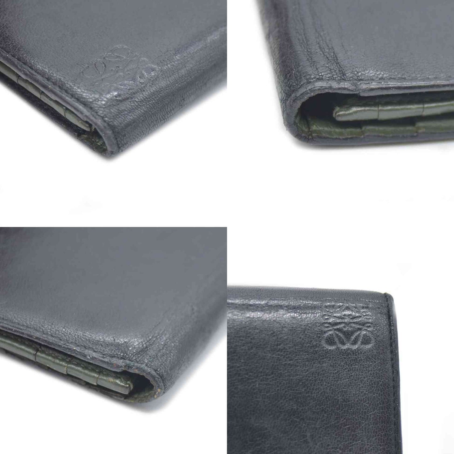 LOEWE Anagram Leather Long Bifold Wallet Black