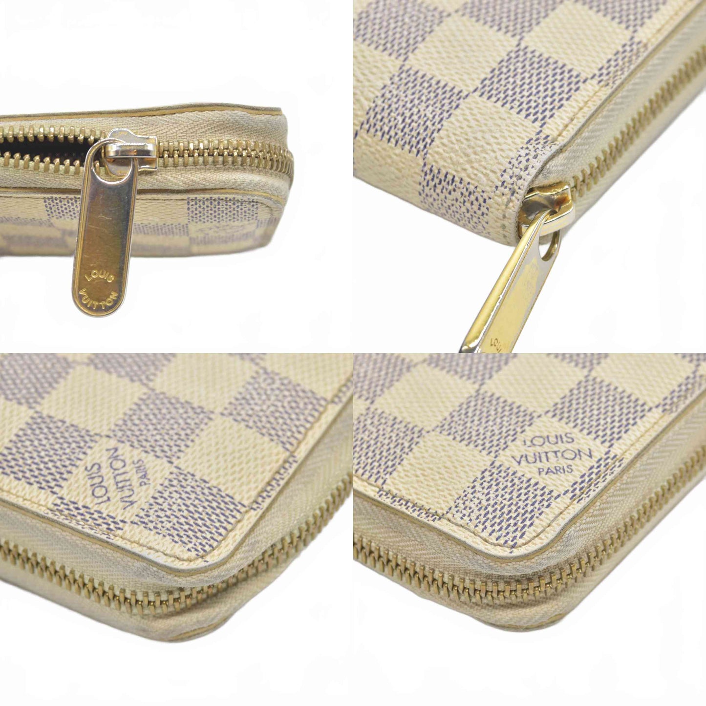 $915 2011 Louis Vuitton  Damier Azur Zippy Wallet  CA3181