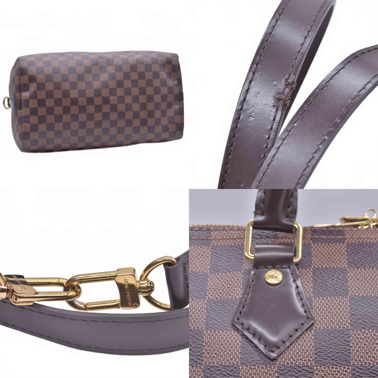 $2150 2018 Louis Vuitton Damier Ebene Speedy Bandouliere 35 SD4178