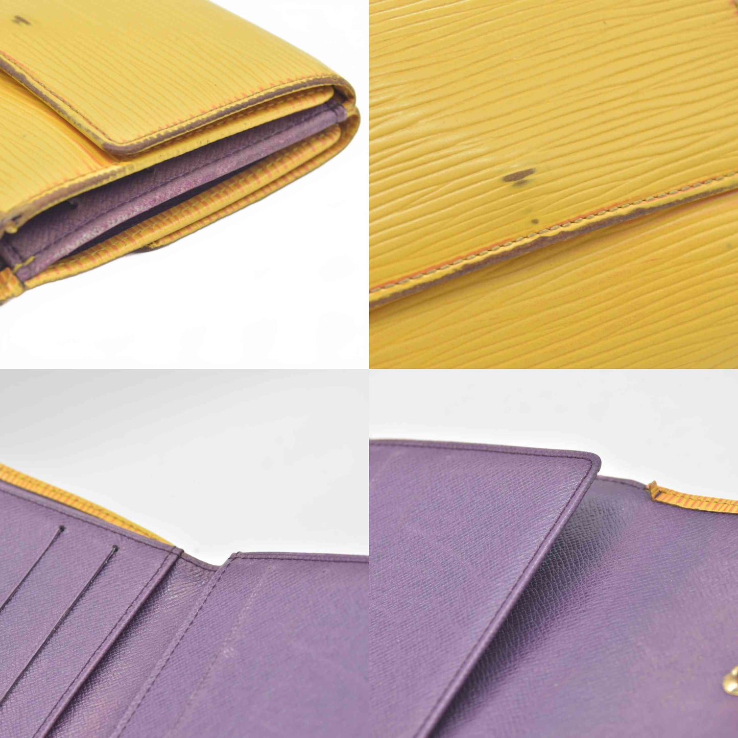 $655 1996 Louis Vuitton Epi Elise Wallet Yellow SP0976