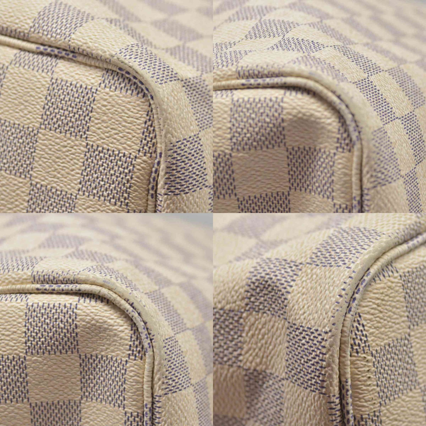 $2240 Louis Vuitton Damier Azur Rose Ballerine Neverfull GM FL4188