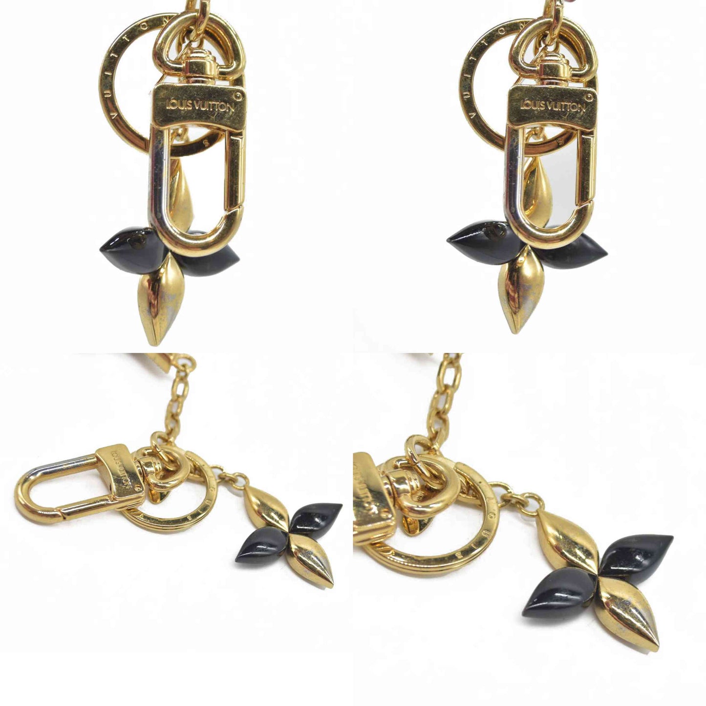 $370 Louis Vuitton LV Twist Black Resin Gold Tone Key Holder / Bag Charm AUCTION