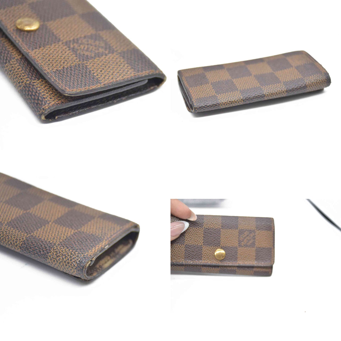 Louis Vuitton Damier Multicles 4 Ring Key Case Brown TH0051