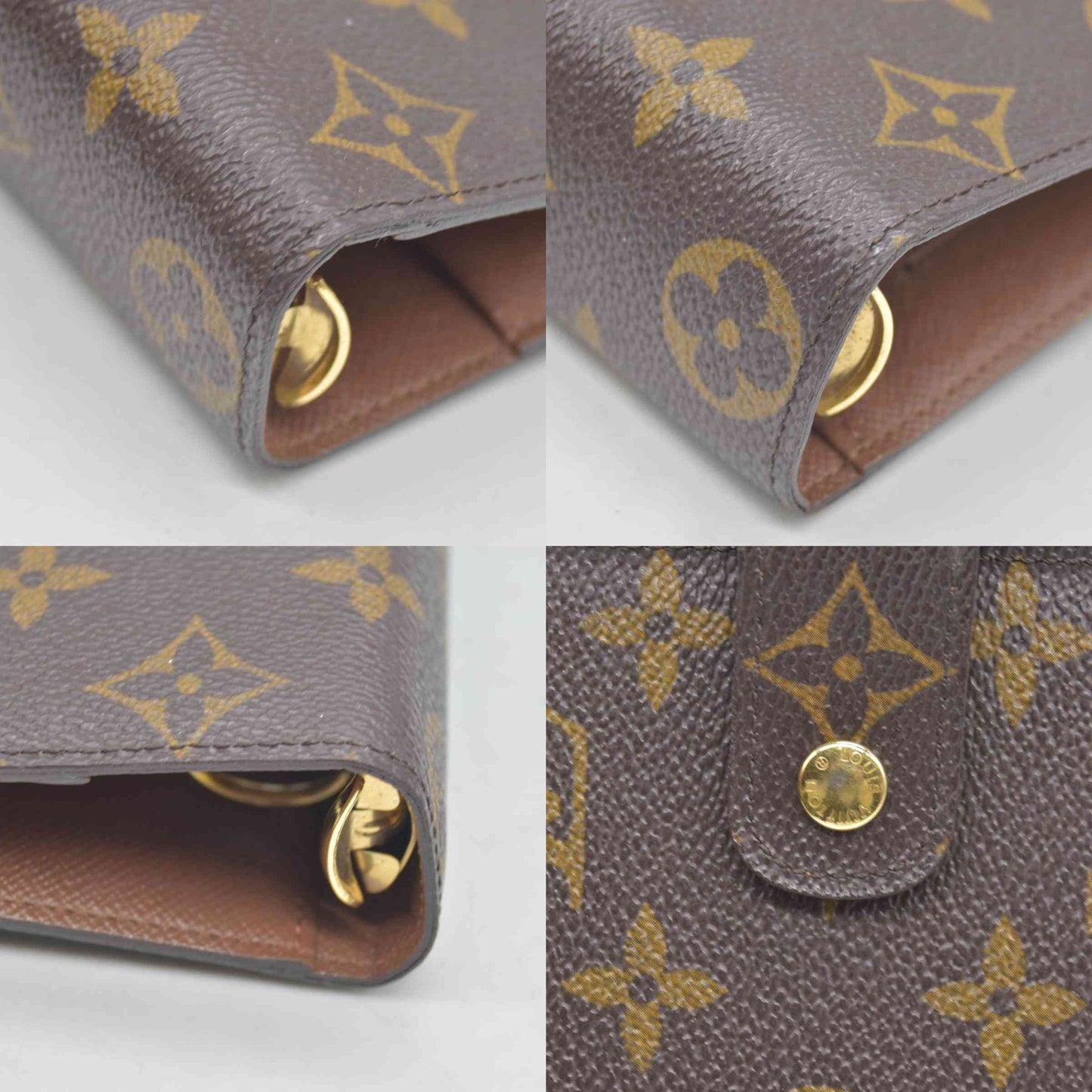 $755 LOUIS VUITTON Monogram Medium Ring Agenda Cover