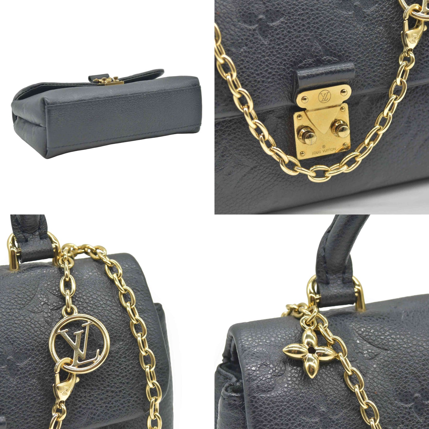 $2230 Louis Vuitton Empreinte Monogram Nano Madeleine Black