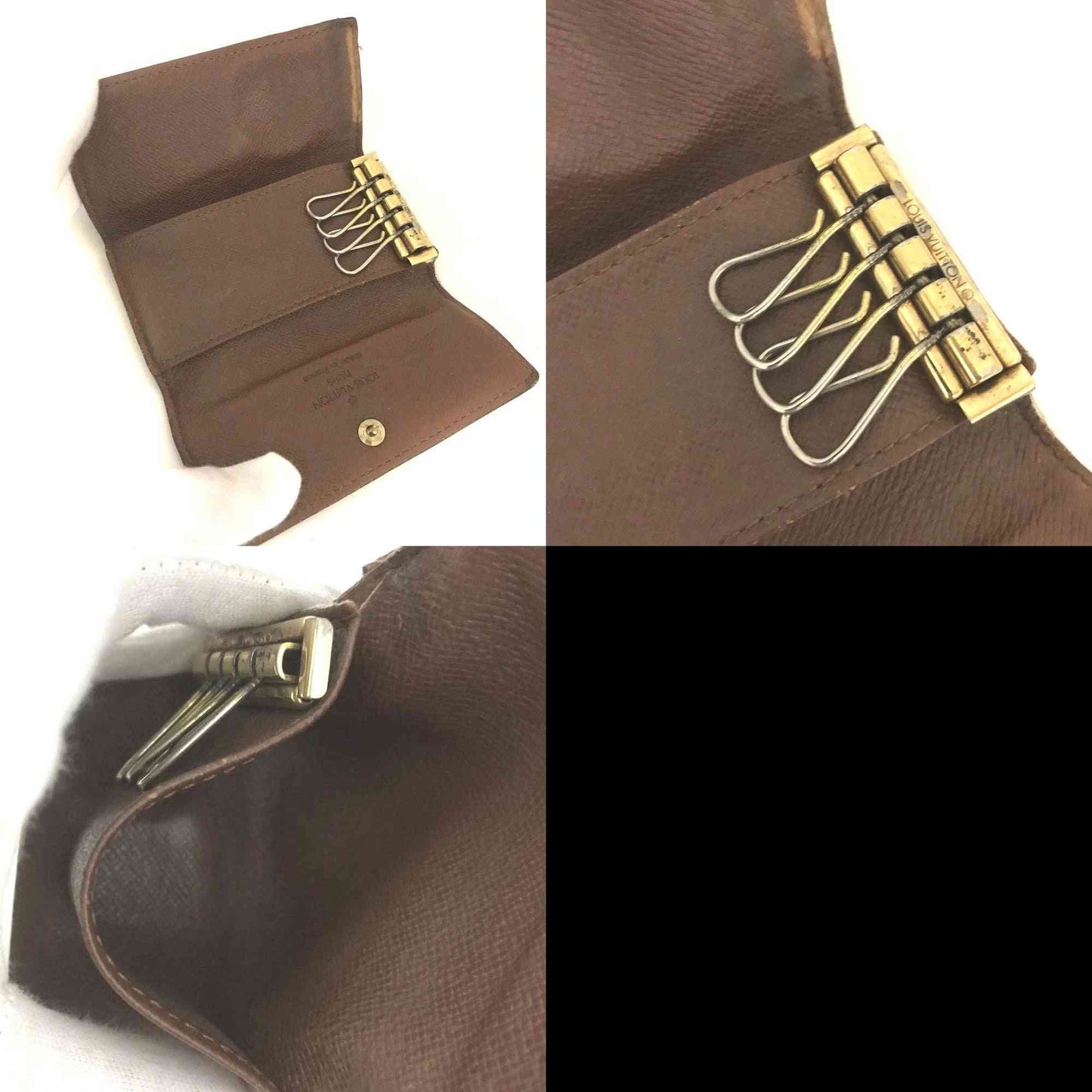 Louis Vuitton Monogram Multicles 4 Ring Key Case Brown TH0033