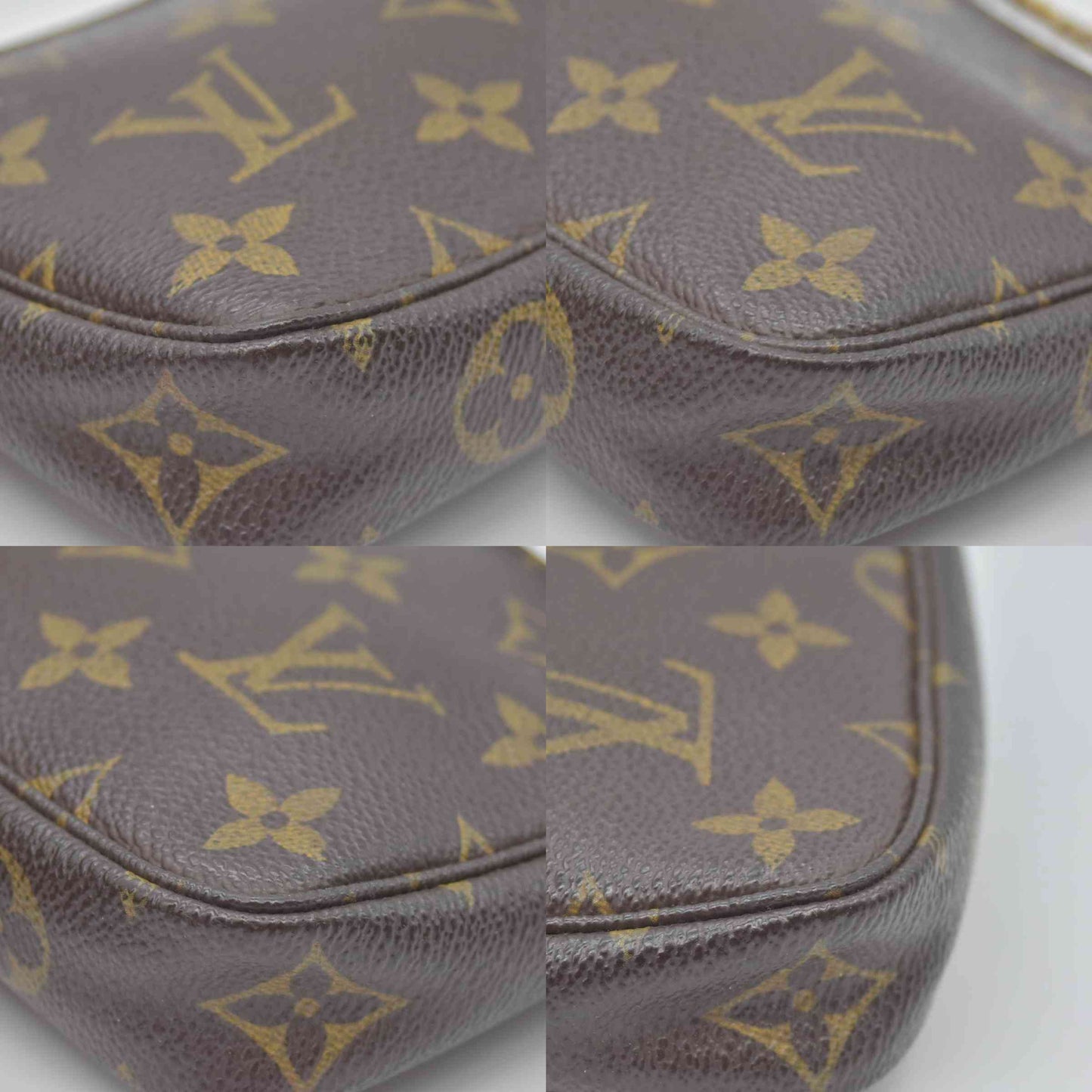 $890 2007 Louis Vuitton Monogram Mini Pochette Accessories Pouch DU4027