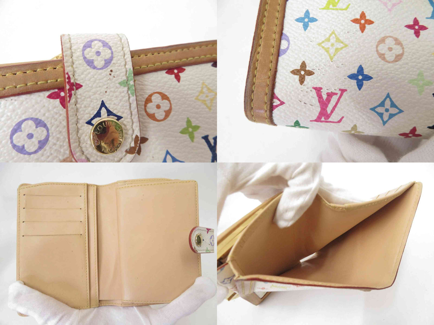 $750 LOUIS VUITTON Monogram Multicolor French Kisslock Wallet TH0055 2005