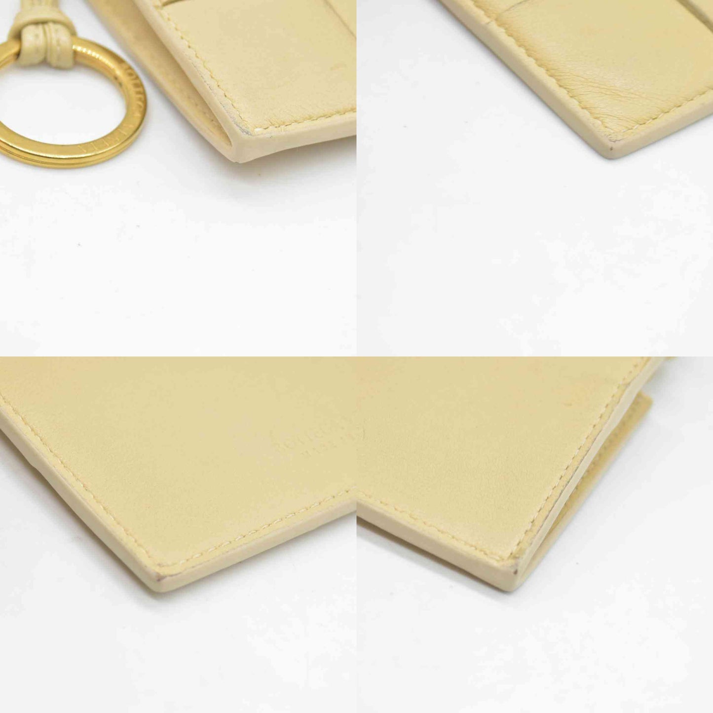 $650 Bottega Veneta Cassette Key Pouch Beige CONSIGNMENT