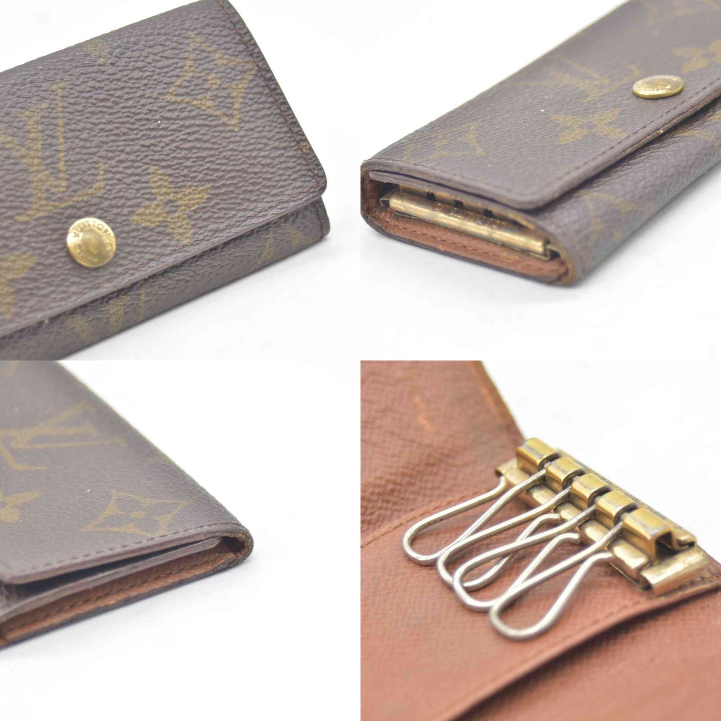 $345 1999 Louis Vuitton Monogram Multicles 4 Ring Key Case Brown TH1919 CONSIGNMENT
