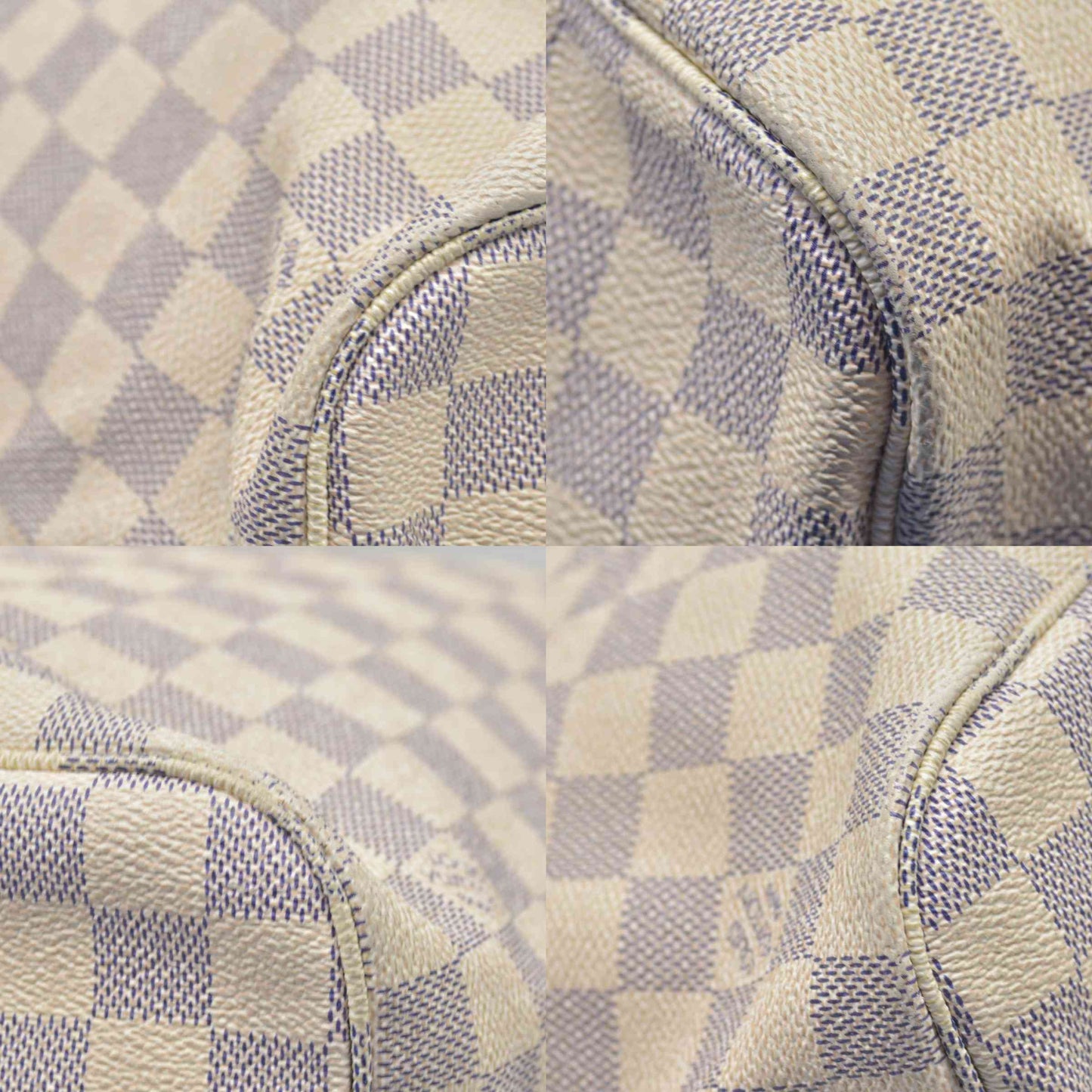 $2170 Louis Vuitton Damier Azur Neverfull MM AR1120 2010