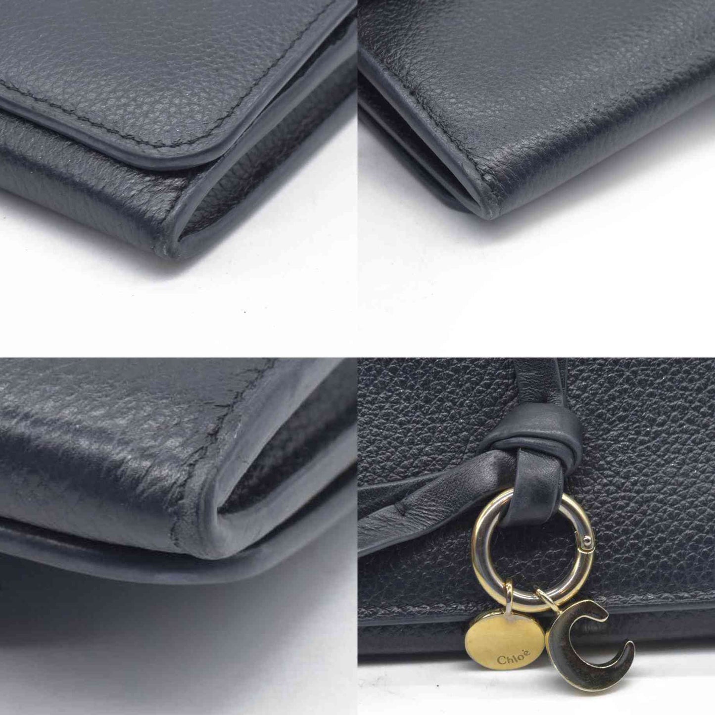 $495 Chloe Alphabet Leather Bifold Long Wallet