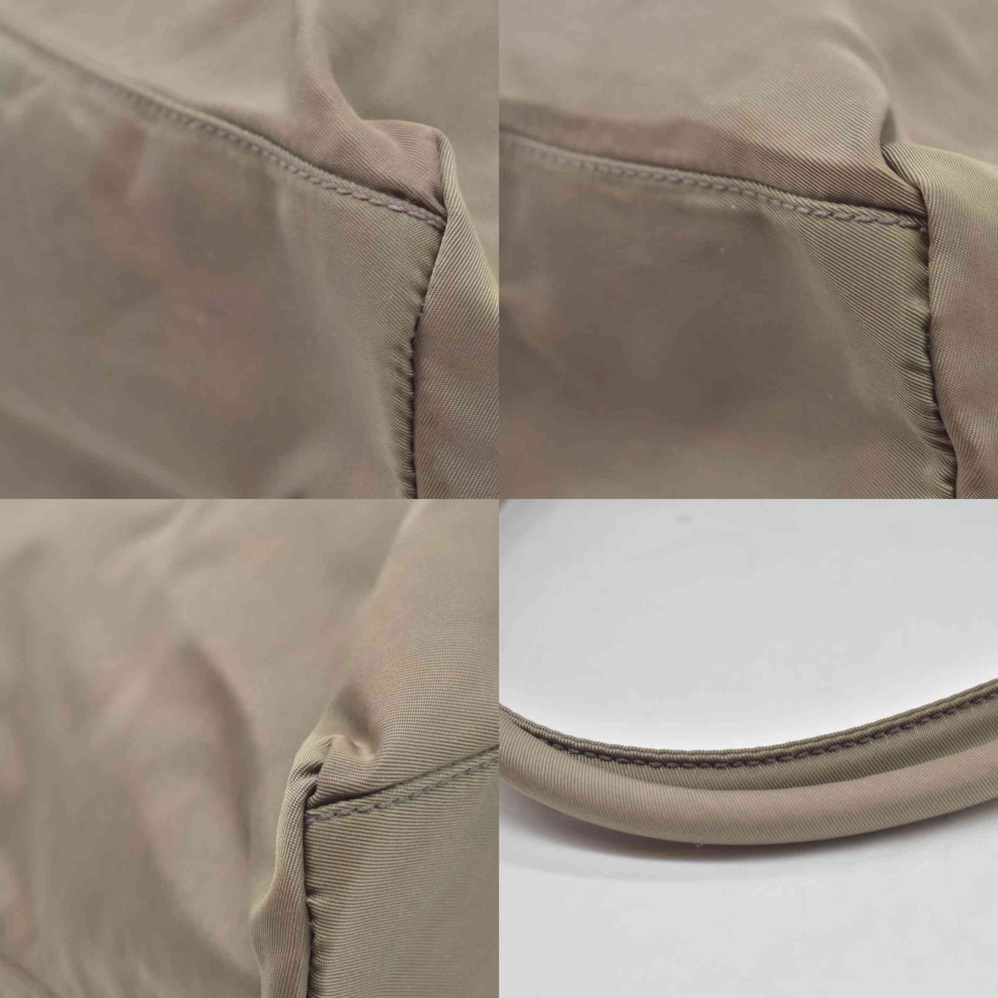 $500 Prada  Tessuto Nylon Tote Greige CONSIGNMENT
