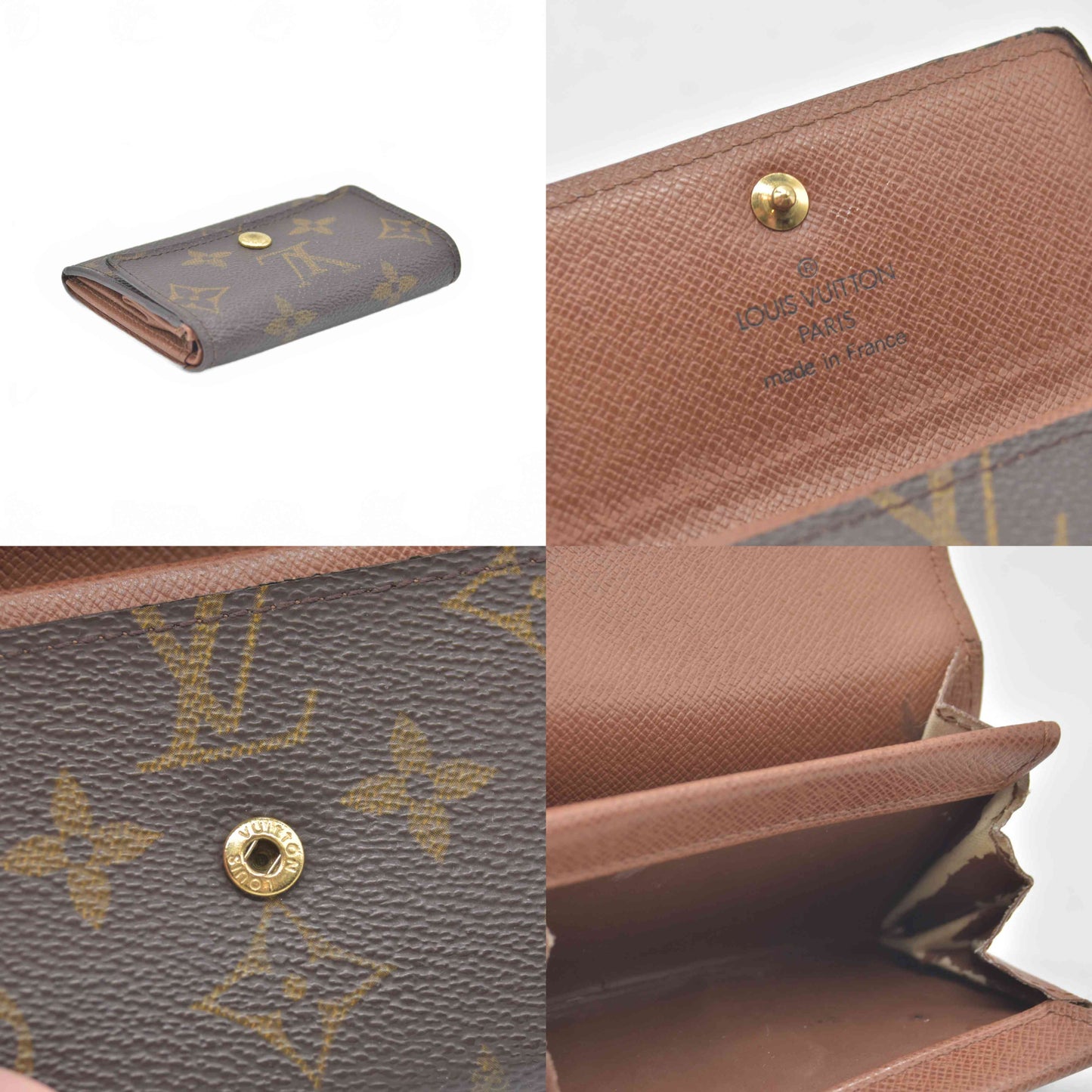 $450 1999 Louis Vuitton Monogram Porte-Monnaie Plat Coin Purse MI1919