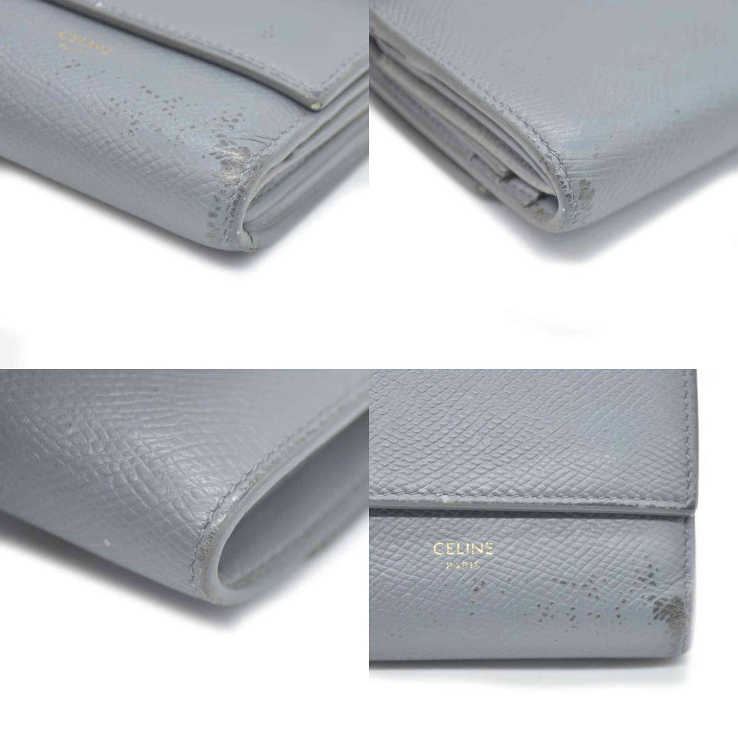 CELINE Small Folded Multifunction Trifold Wallet Gray