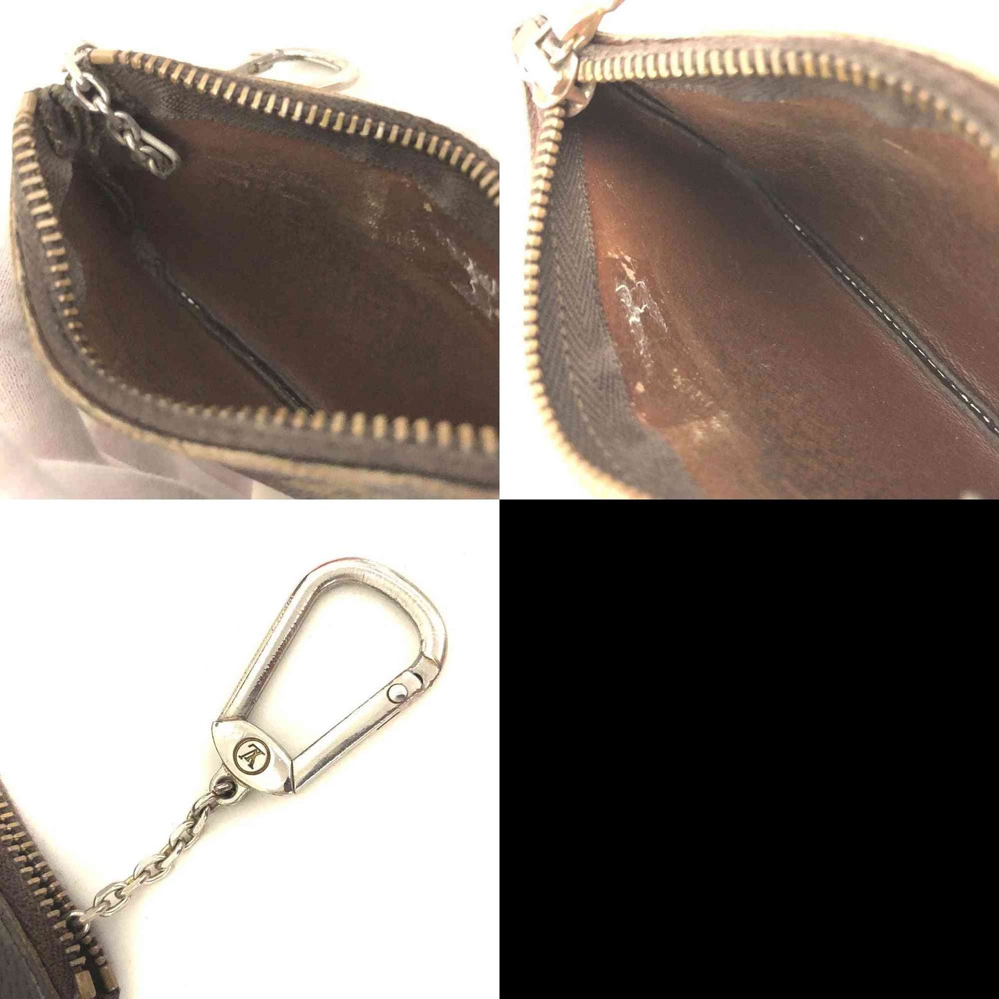 Louis Vuitton Monogram Pochette Cles Wallet Coin Purse Brown 8901ET