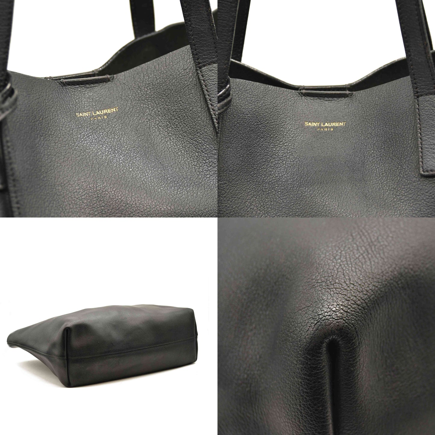 Saint Laurent  Calfskin Large Shopping Tote Black