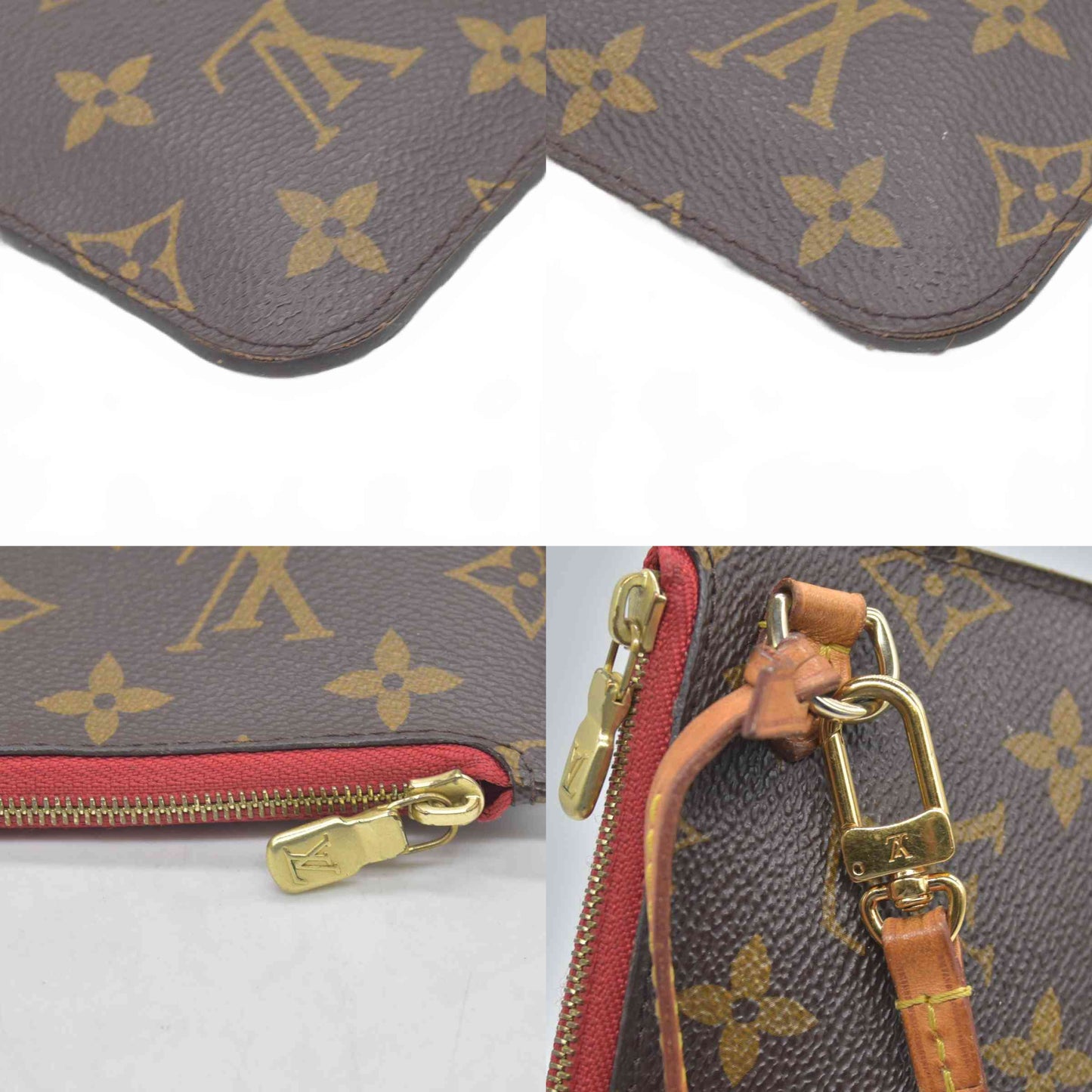 $600 2012 Louis Vuitton Monogram Neverfull MM Cherry Pochette AR1122