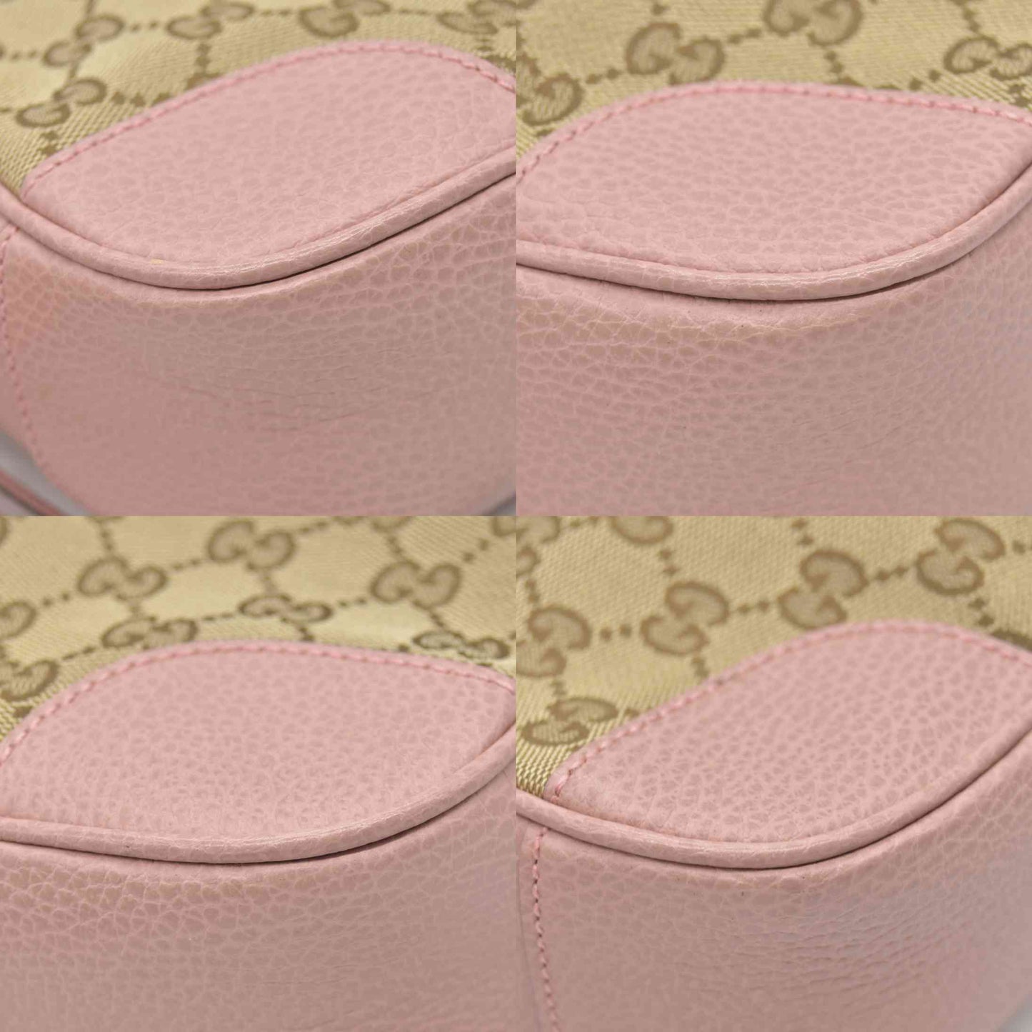 $1290 Gucci Monogram Mini Bree Messenger Bag Beige Soft Pink