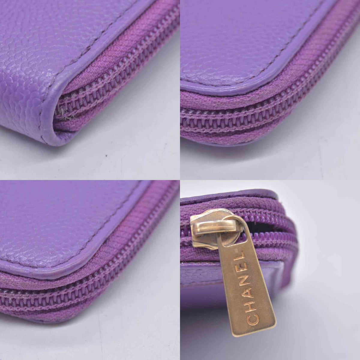 $1335 Chanel Caviar Wallet Purple CONSIGNMENT 10021224
