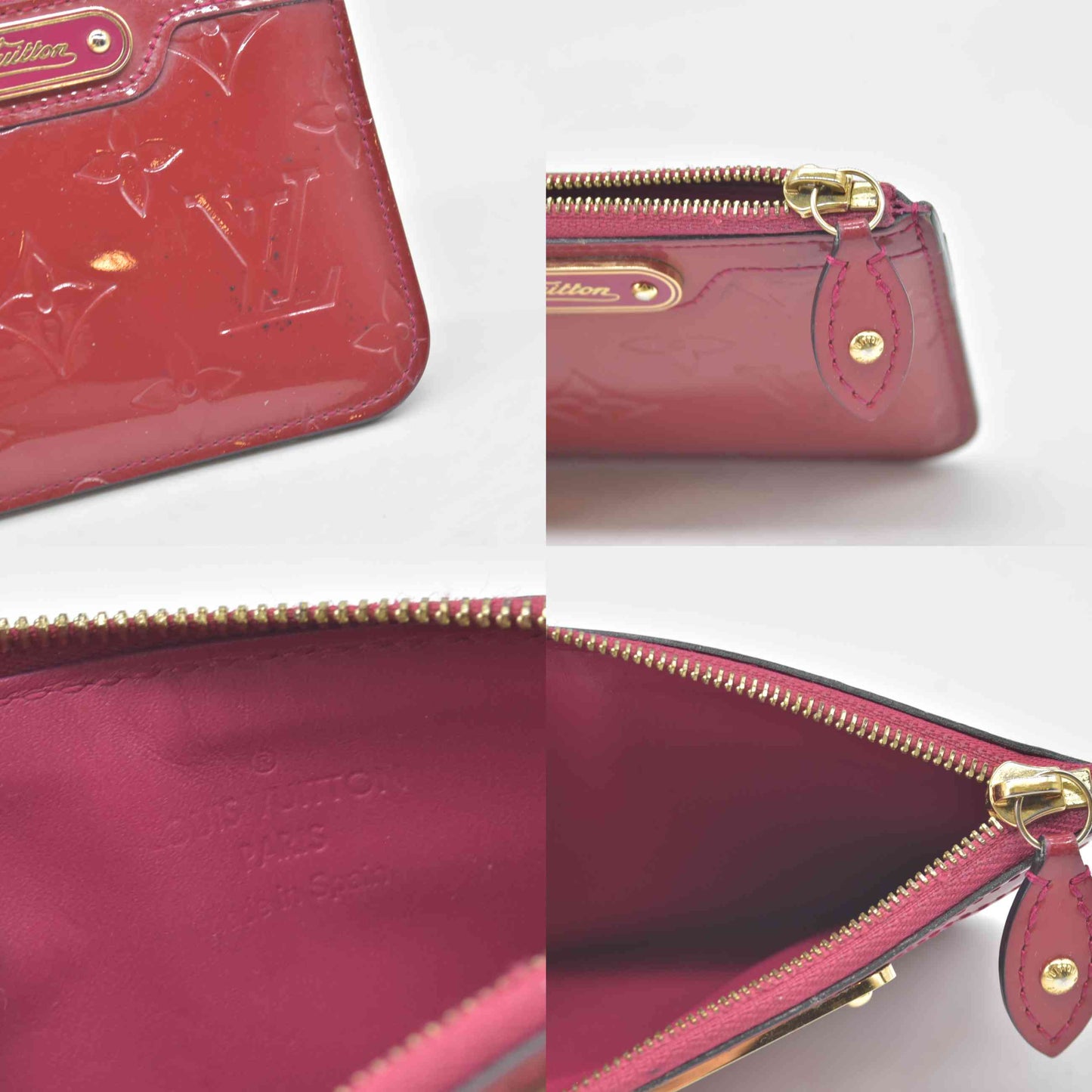 $430 2012 LOUIS VUITTON Monogram Vernis Key Pouch Wallet CA4162