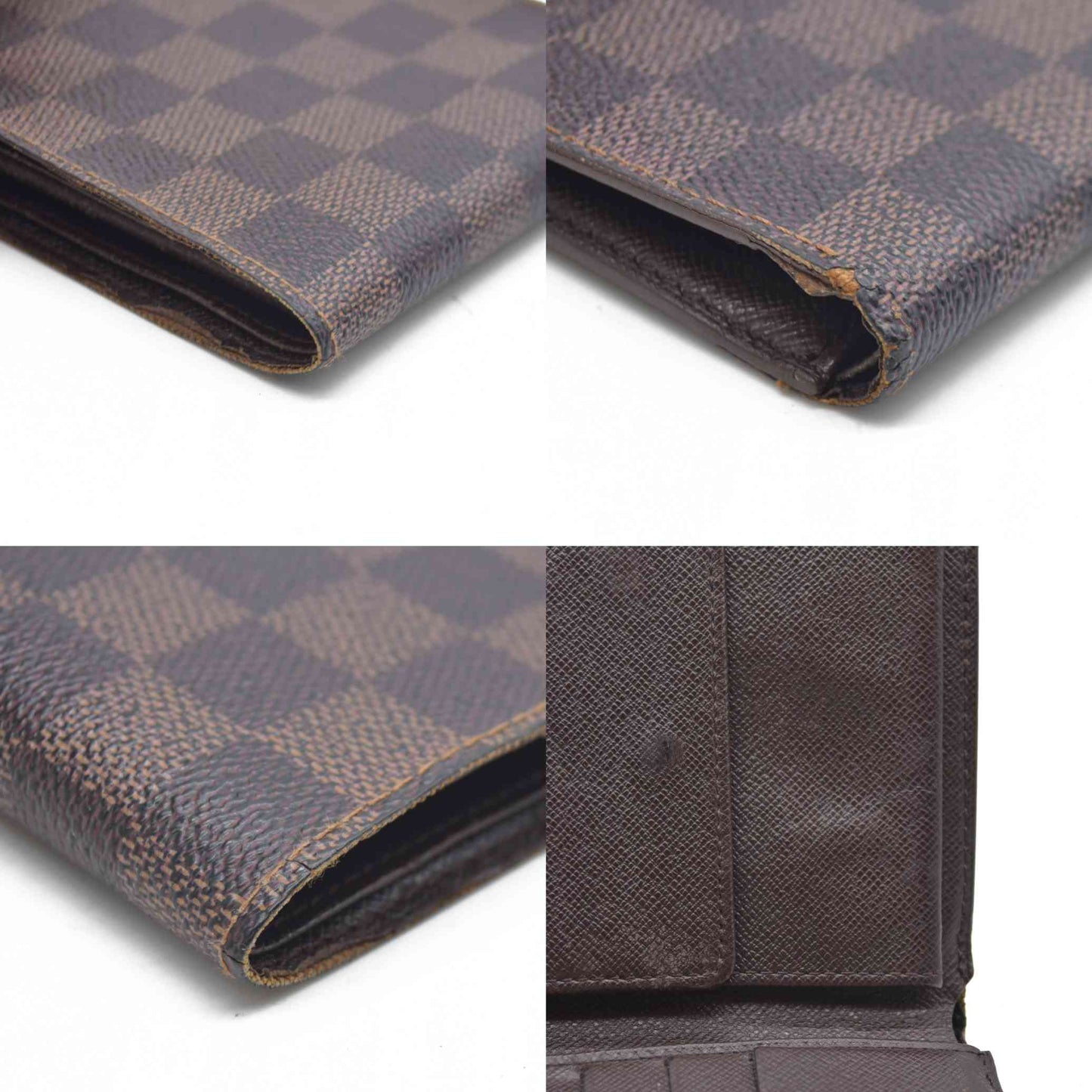 AUCTION $425 Louis Vuitton Damier Portefeuille Marco Bifold Wallet Brown CA0050