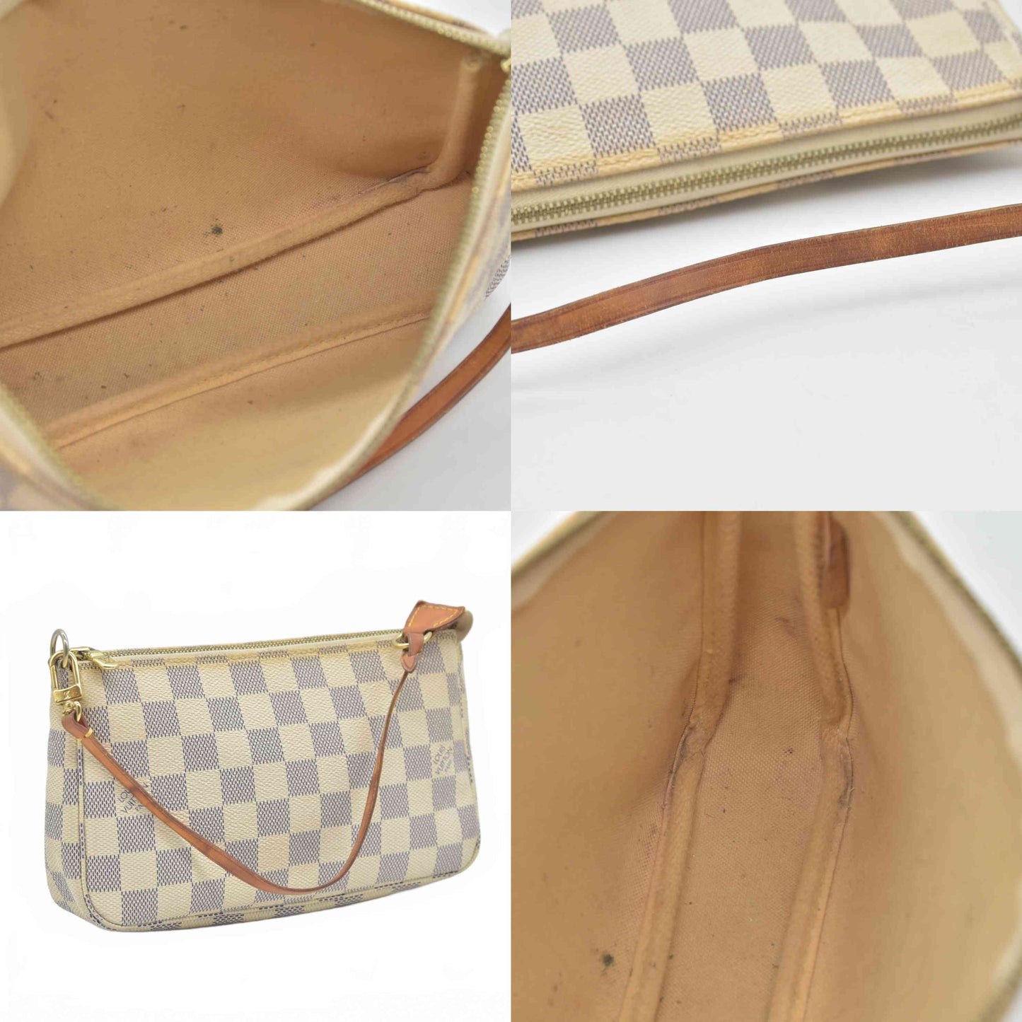 $1290 2009 Louis Vuitton Damier Azur Pochette Accessories CA0059