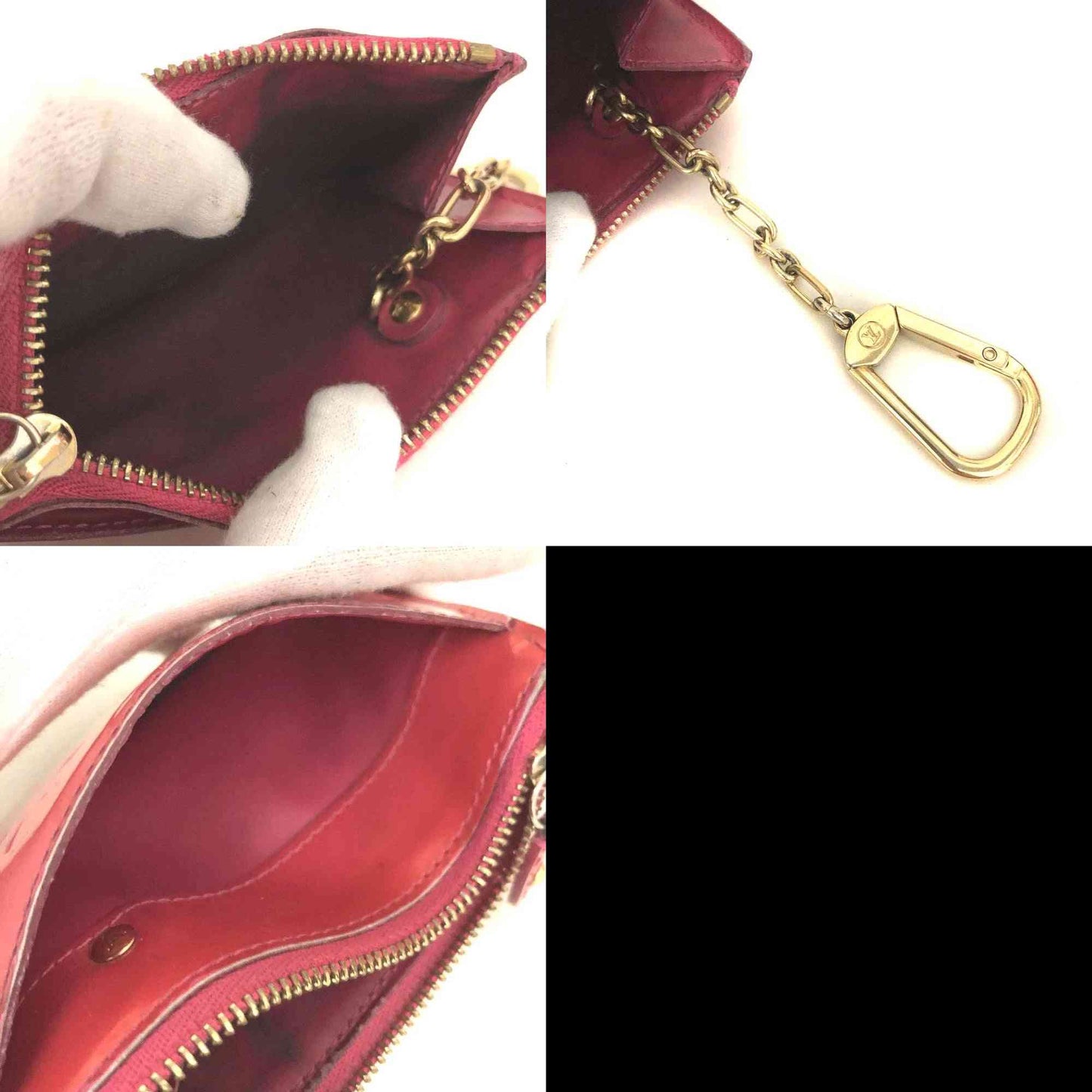 Louis Vuitton Monogram Vernis Pochette Cles NM Wallet Coin Purse CA5008