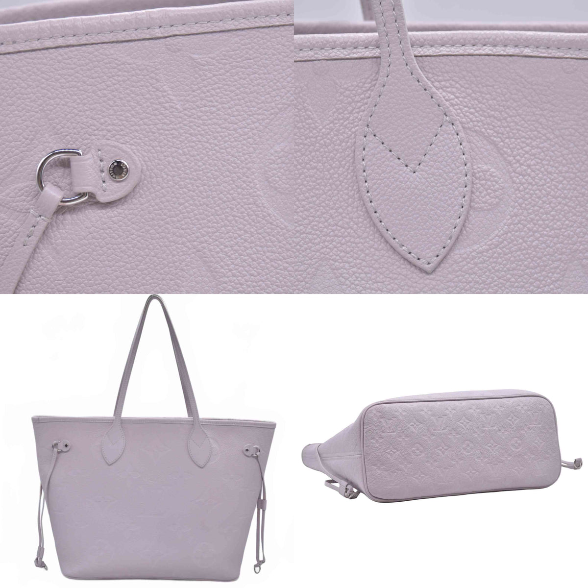 $3050 Louis Vuitton Neverfull MM Empreinte Grey Brume RFID