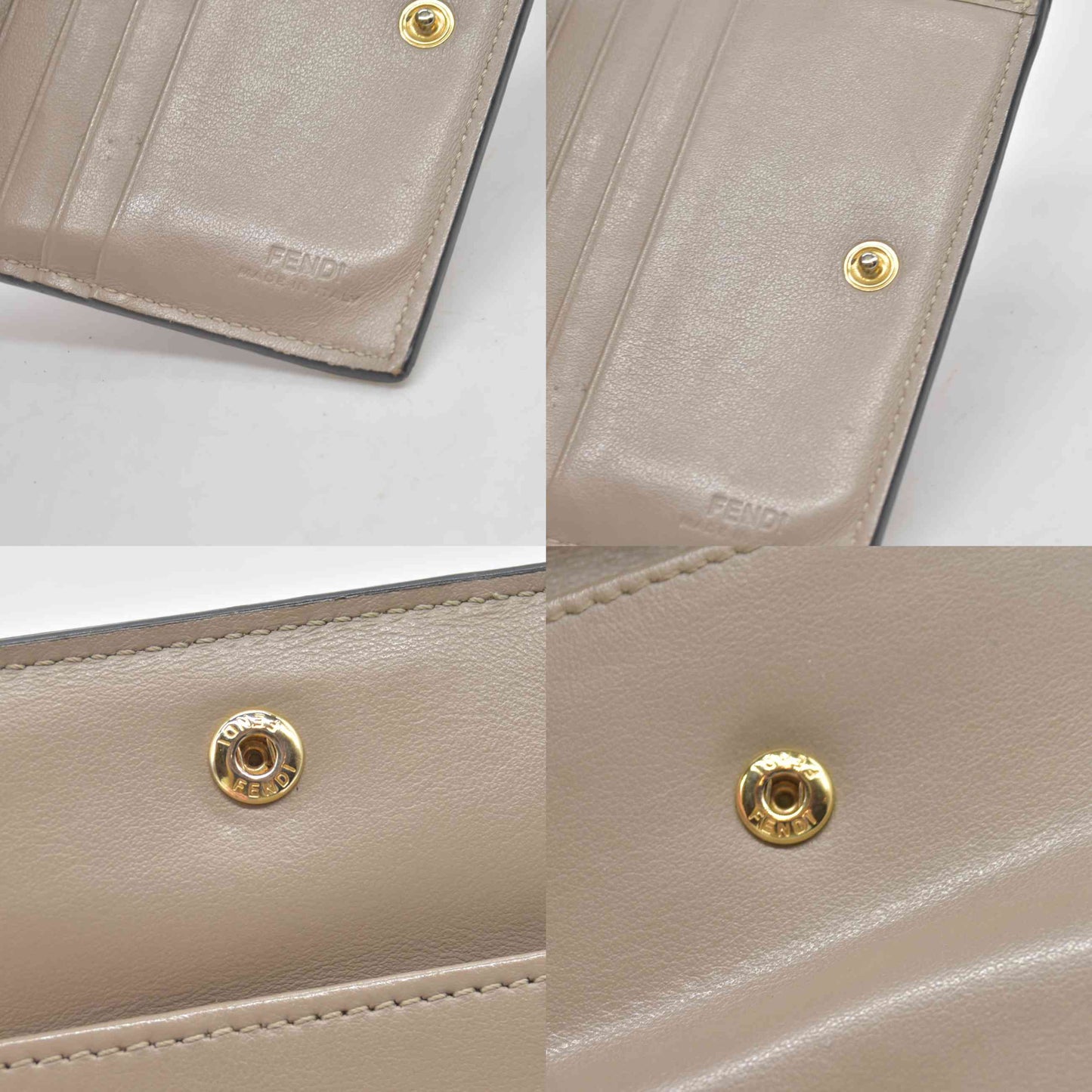 $510 FENDI By The Way Leather Compact Wallet Pink