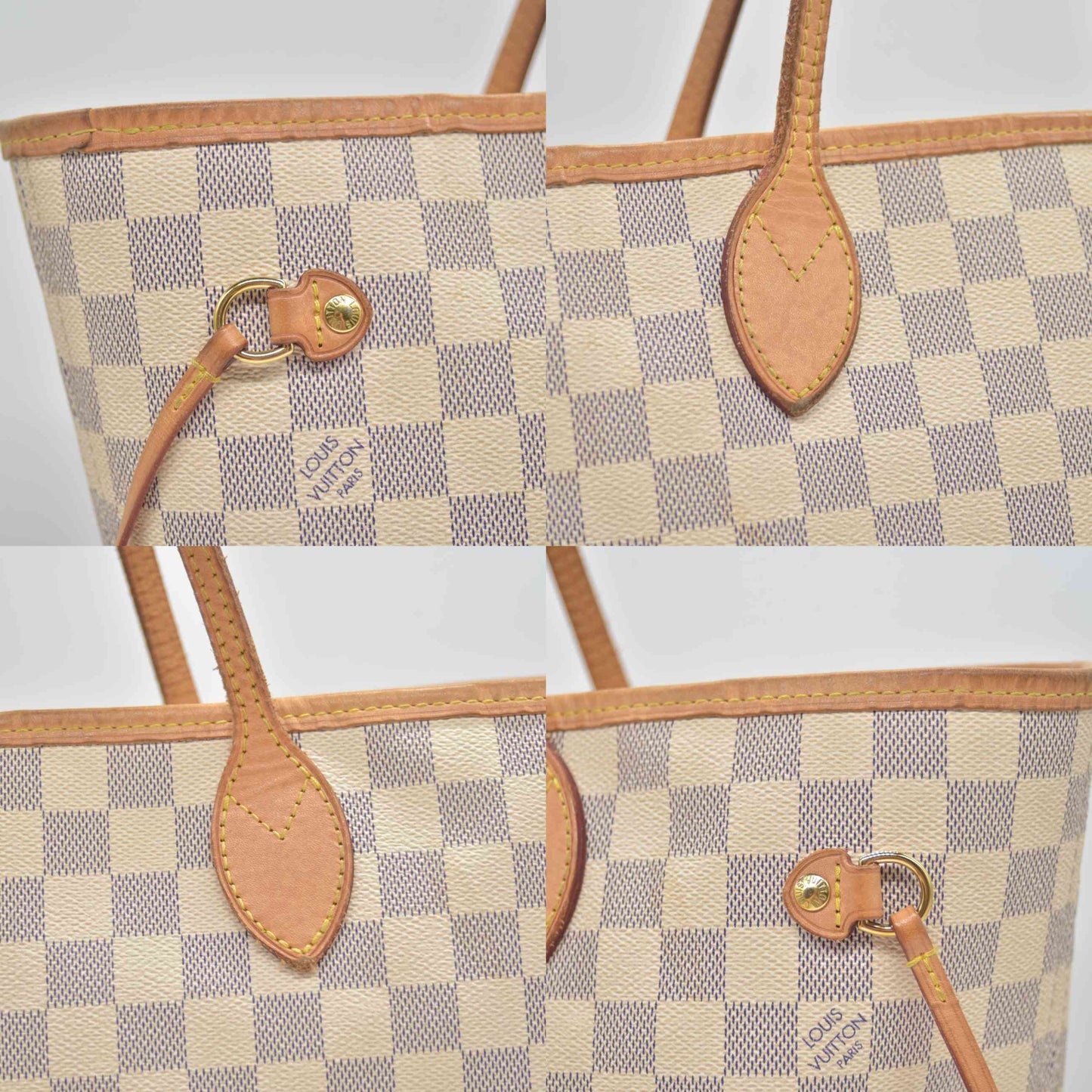 $2240 Louis Vuitton Damier Azur Neverfull MM RFID