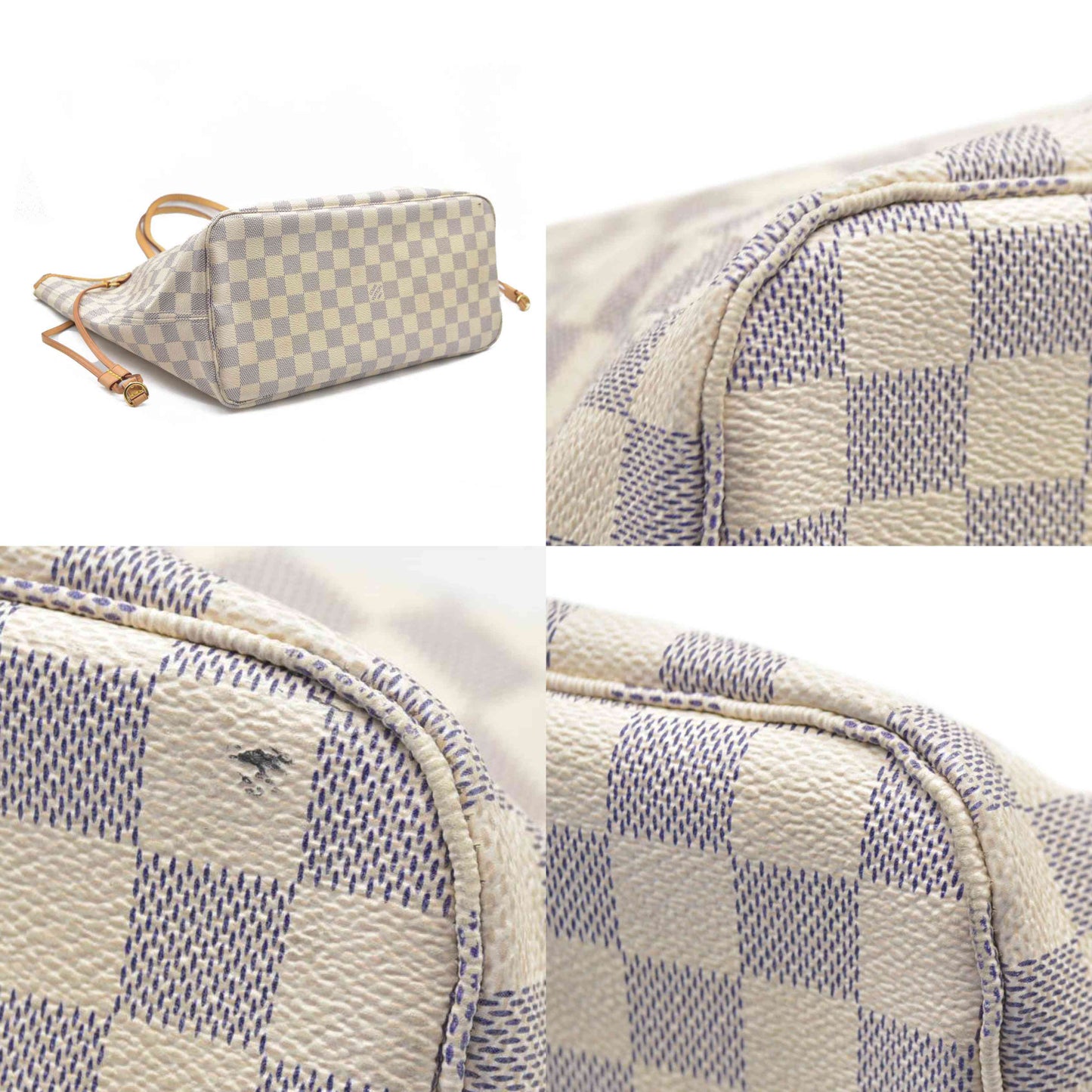 $2170 Louis Vuitton Damier Azur Neverfull MM SD3147