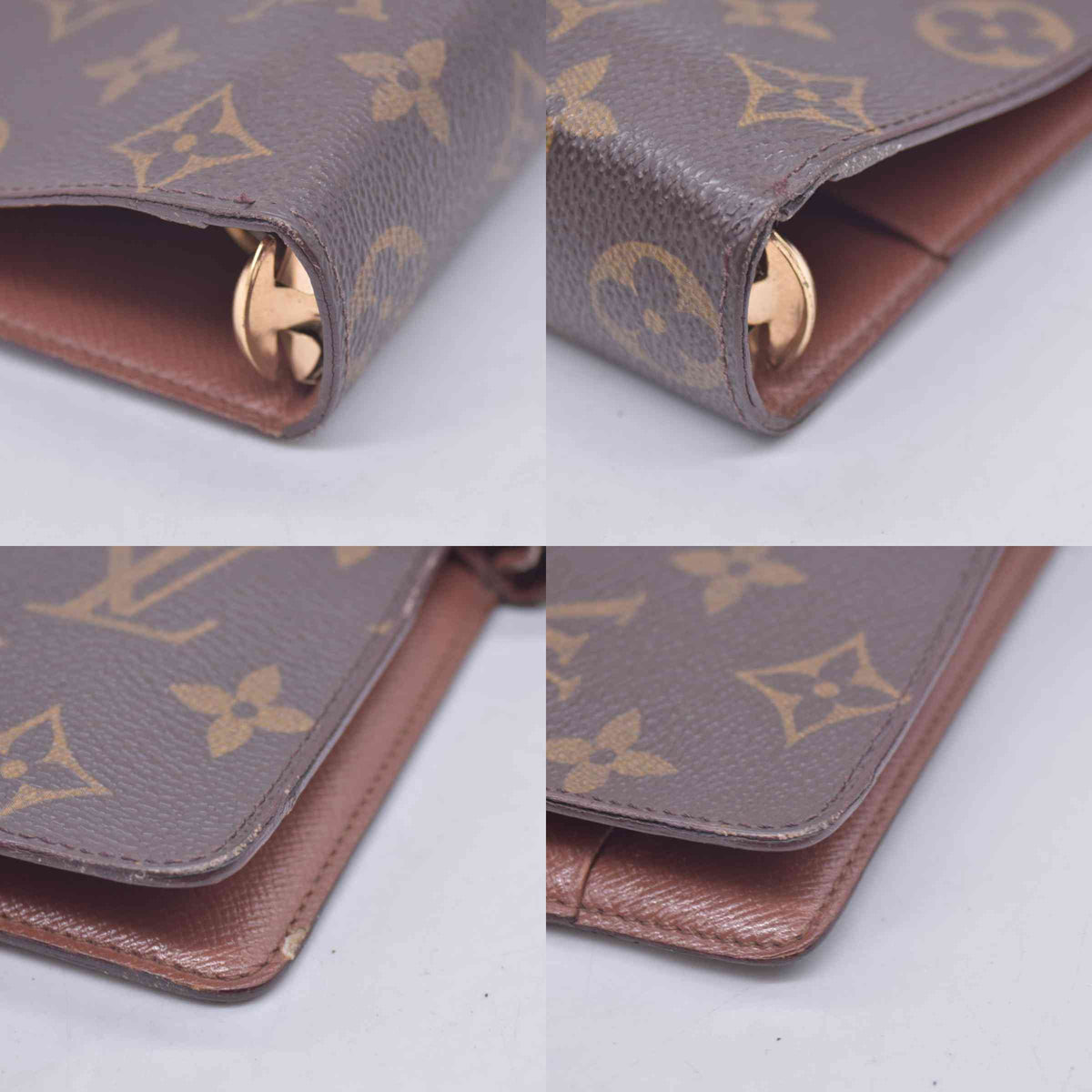 $715 1997 LOUIS VUITTON Monogram Agenda MM Medium Ring Planner Cover Brown SP0947 10021367