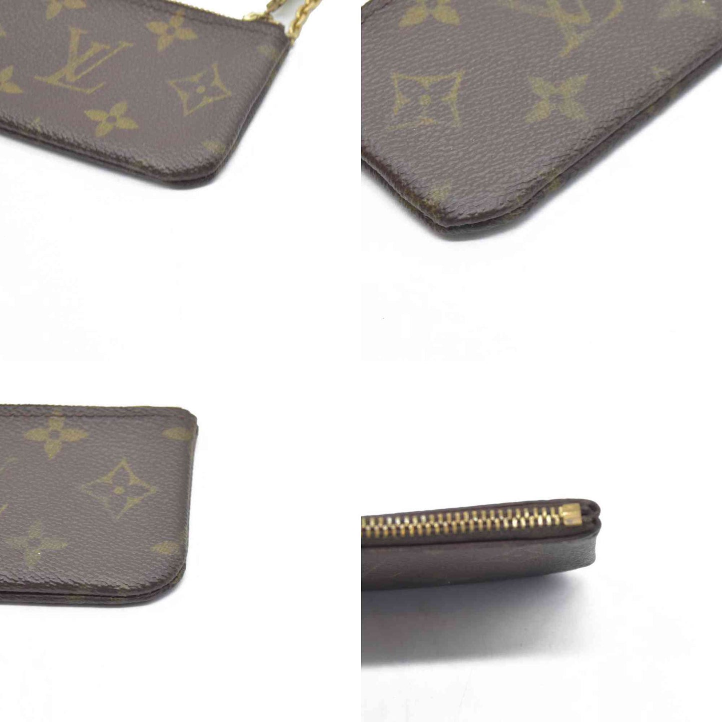 $345 LOUIS VUITTON Monogram Coin Purse Key Pochette Cles