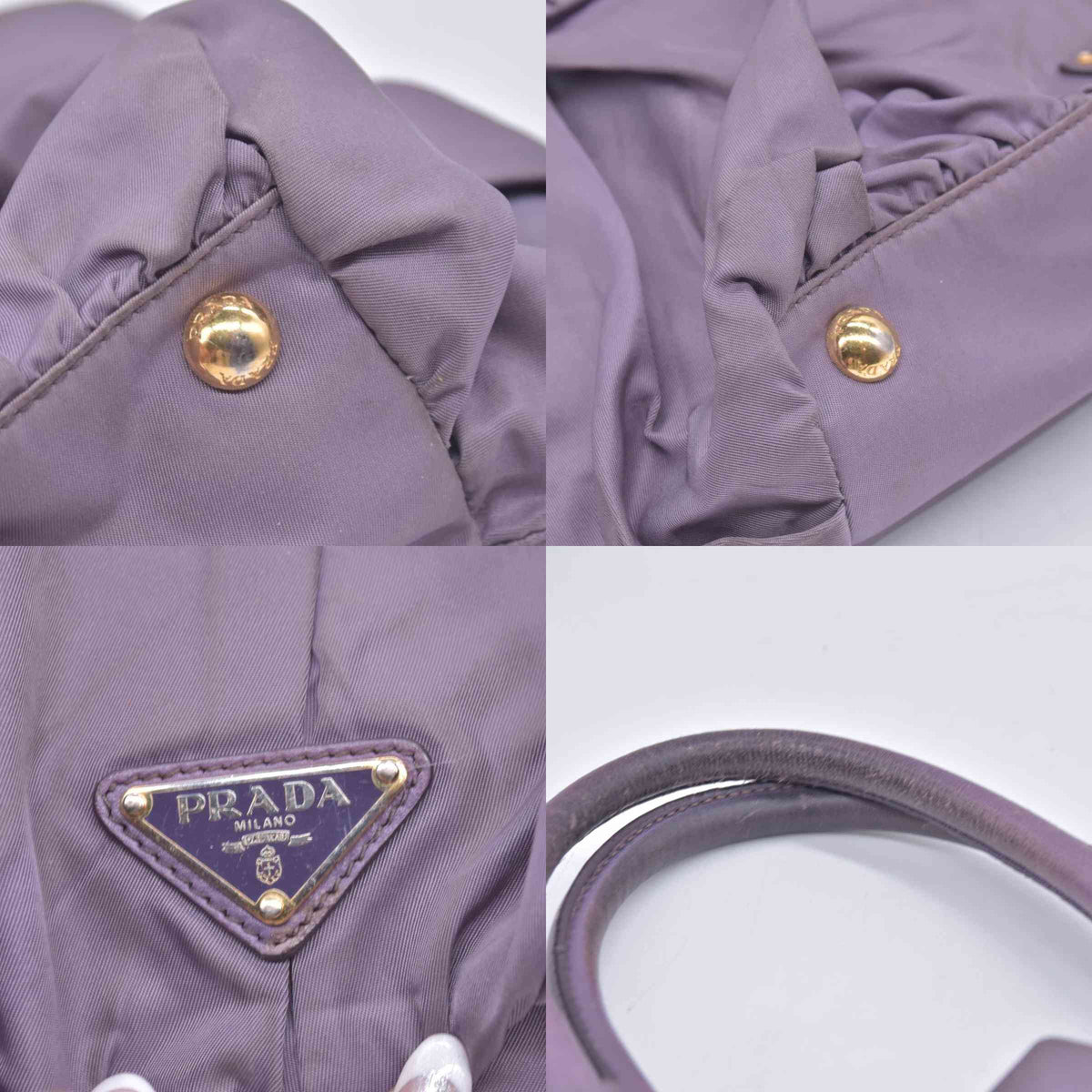 $995 Prada Tessuto Nylon Origami Purple CONSIGNMENT