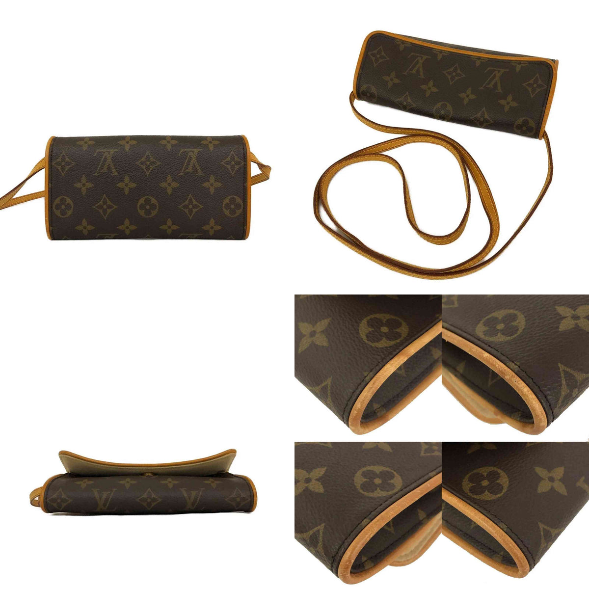 $630 1999 Louis Vuitton Monogram Pochette Twin PM Shoulder Bag Pouch (SD1909)