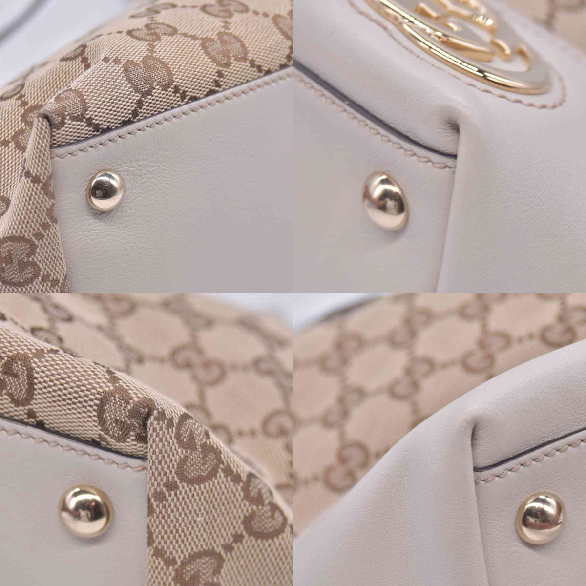 $1290 GUCCI GG Canvas Miss GG Tote Off White CONSIGNMENT