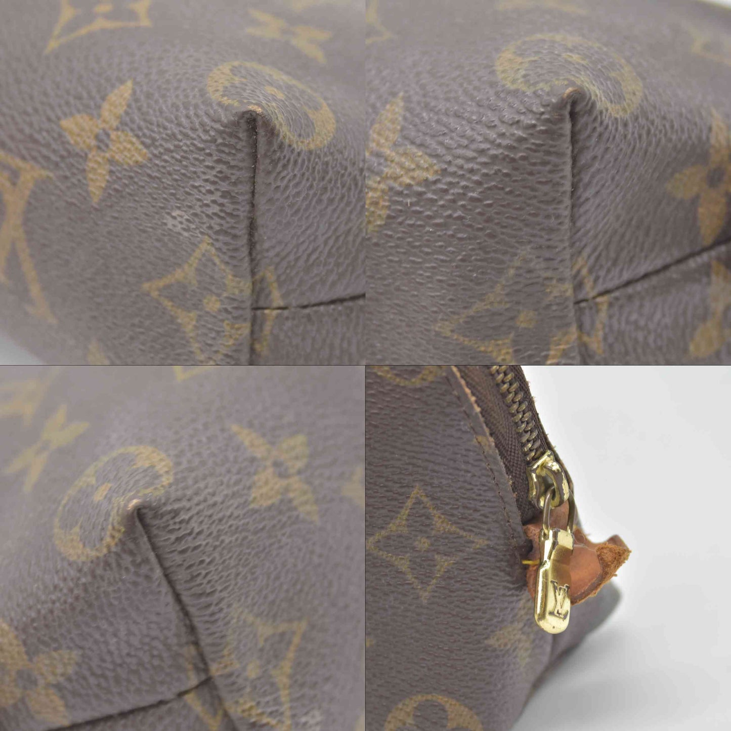 $600 Louis Vuitton Monogram Pochette Cosmetics Pouch Brown  CA0041