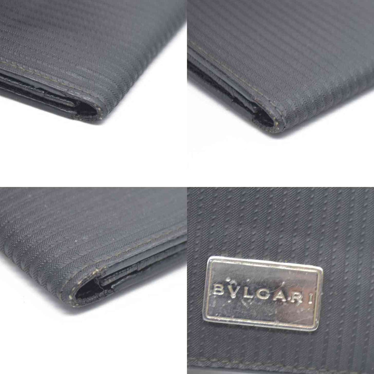 AUCTION $545 BVLGARI Millerige Leather Card Case Black