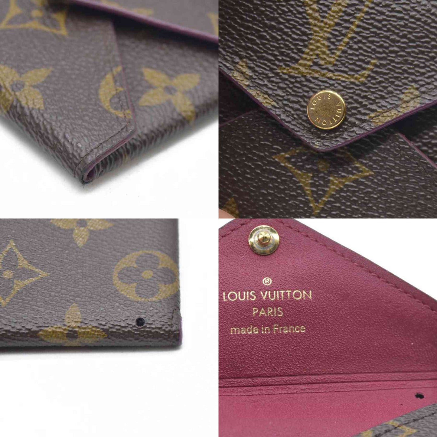 AUCTION $810 Louis Vuitton  Monogram Small Kirigami Pochette Insert Fuchsia SN4158