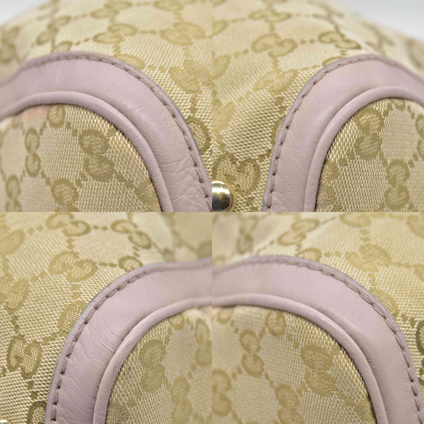 $1950 Gucci Vintage Web Boston Bag GG Canvas Medium Tote Bag