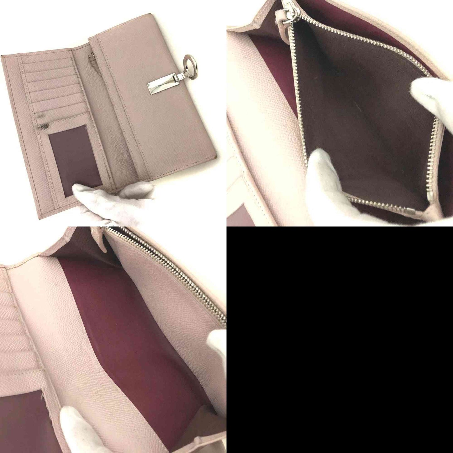 $882 BVLGARI BVLGARIBVLGARI Leather Bifold Long Wallet Pink