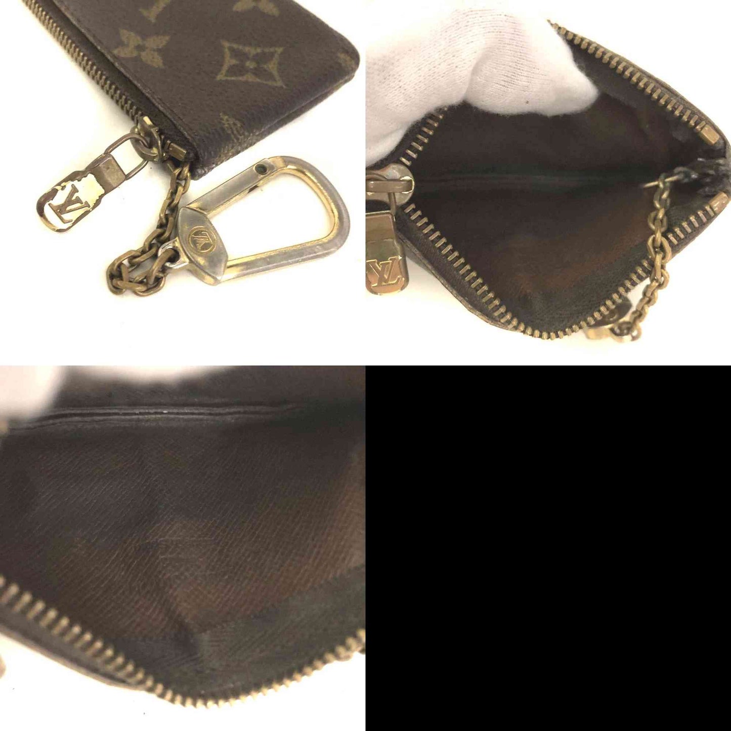 $345 Louis Vuitton Monogram Key Cles Pouch Wallet Coin Purse Brown