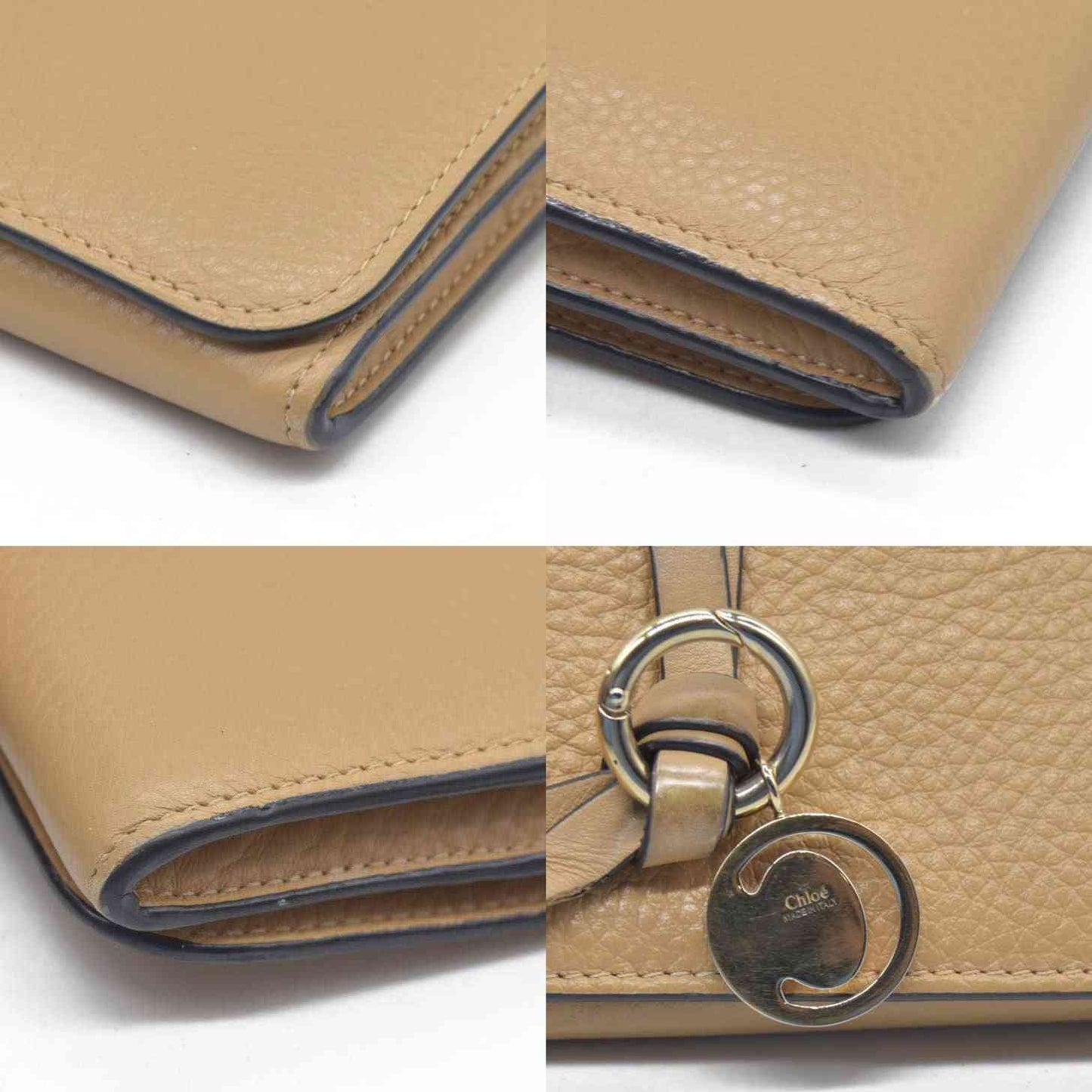 $495 Chloe Alphabet Leather Bifold Long Wallet