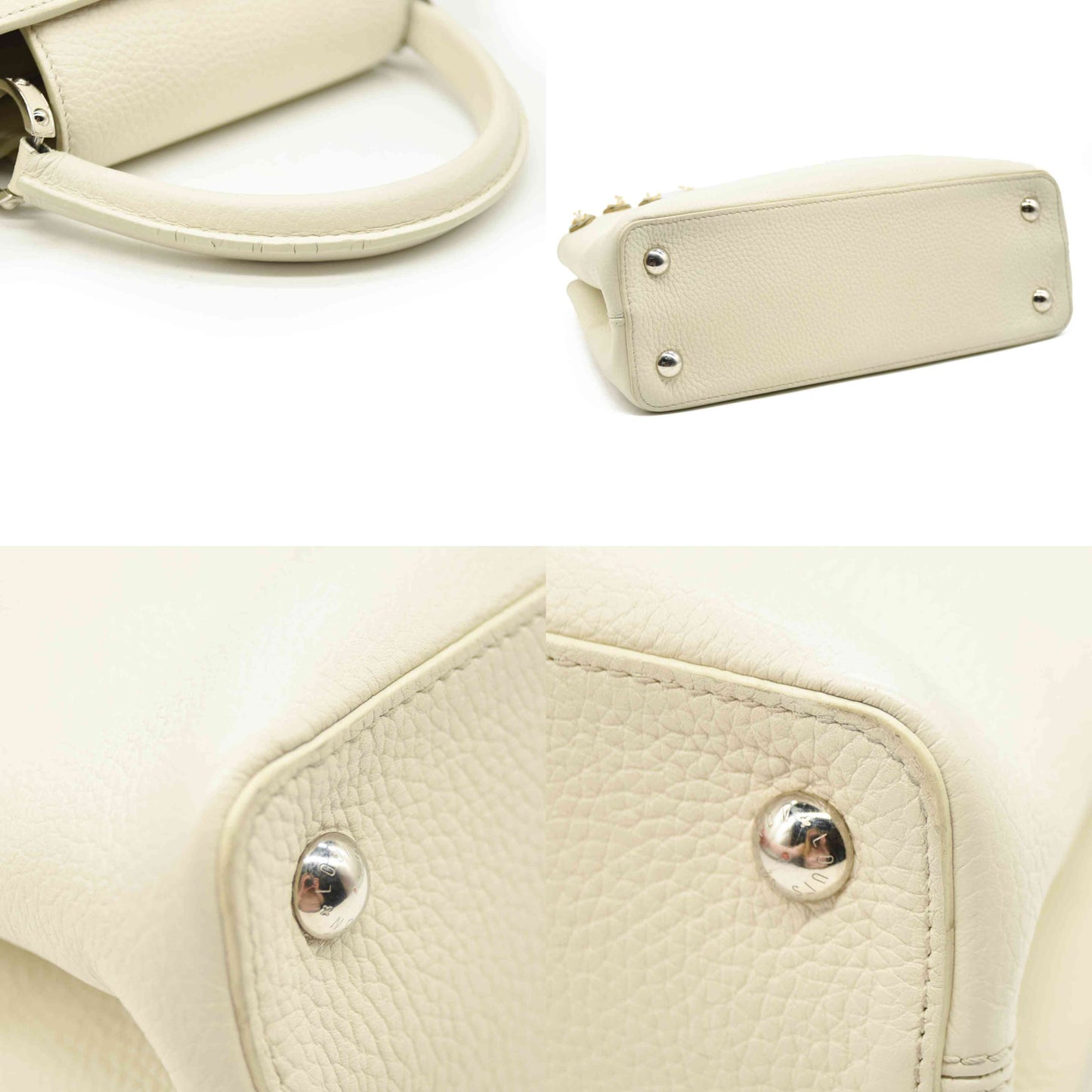 Louis Vuitton Capucines PM Sequin Embellished Shoulder Bag Off White